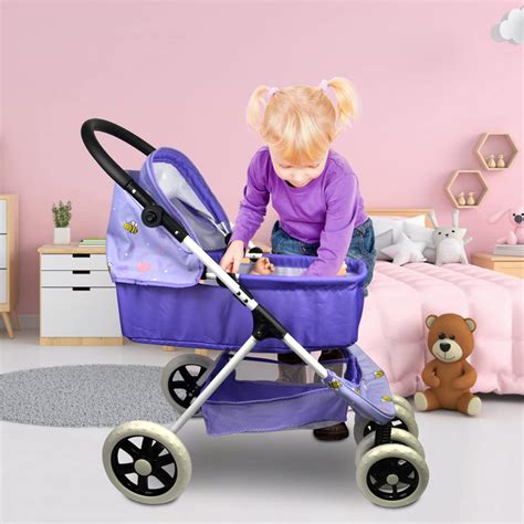 baby doll carriage fabric metal|ANNIVIA Baby Doll Stroller Baby Doll Pram Baby Doll Carriage.